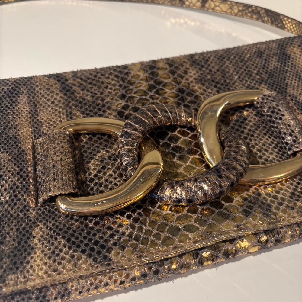 Michael Kors Leather Snake Clutch